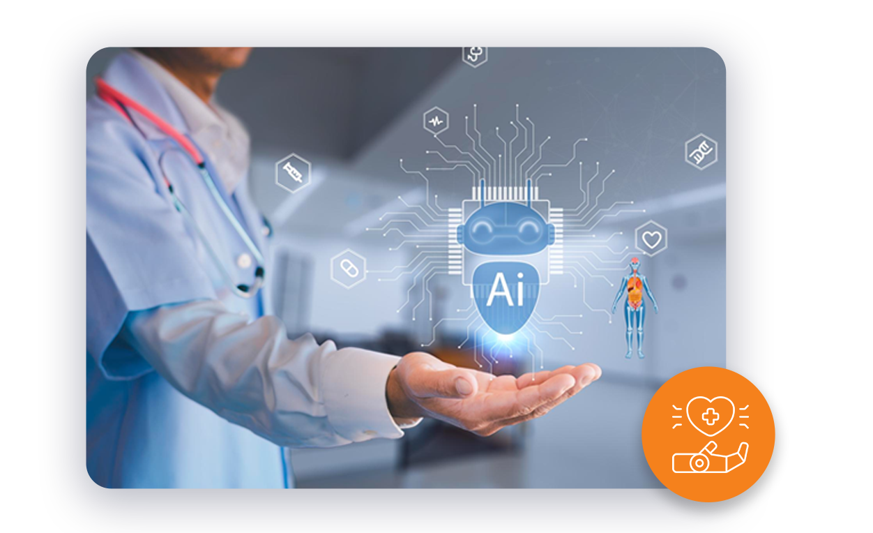 Doctor presenting AI interface